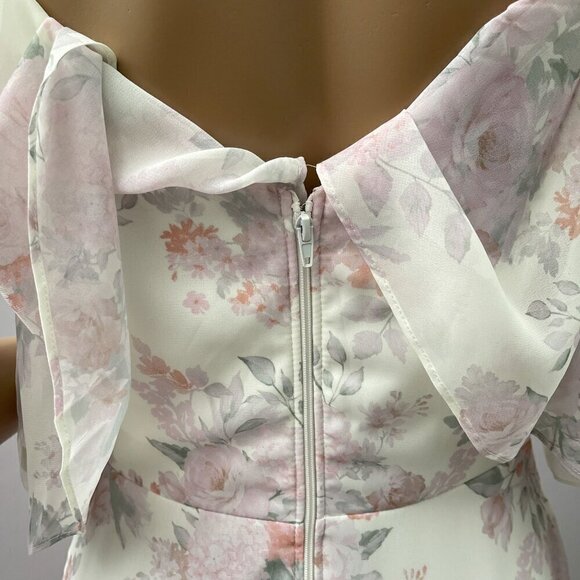 Birdy Grey Jane Slit Convertible Blush BouquetMaxi Formal Bridesmaid Dress S NWT - Picture 10 of 16